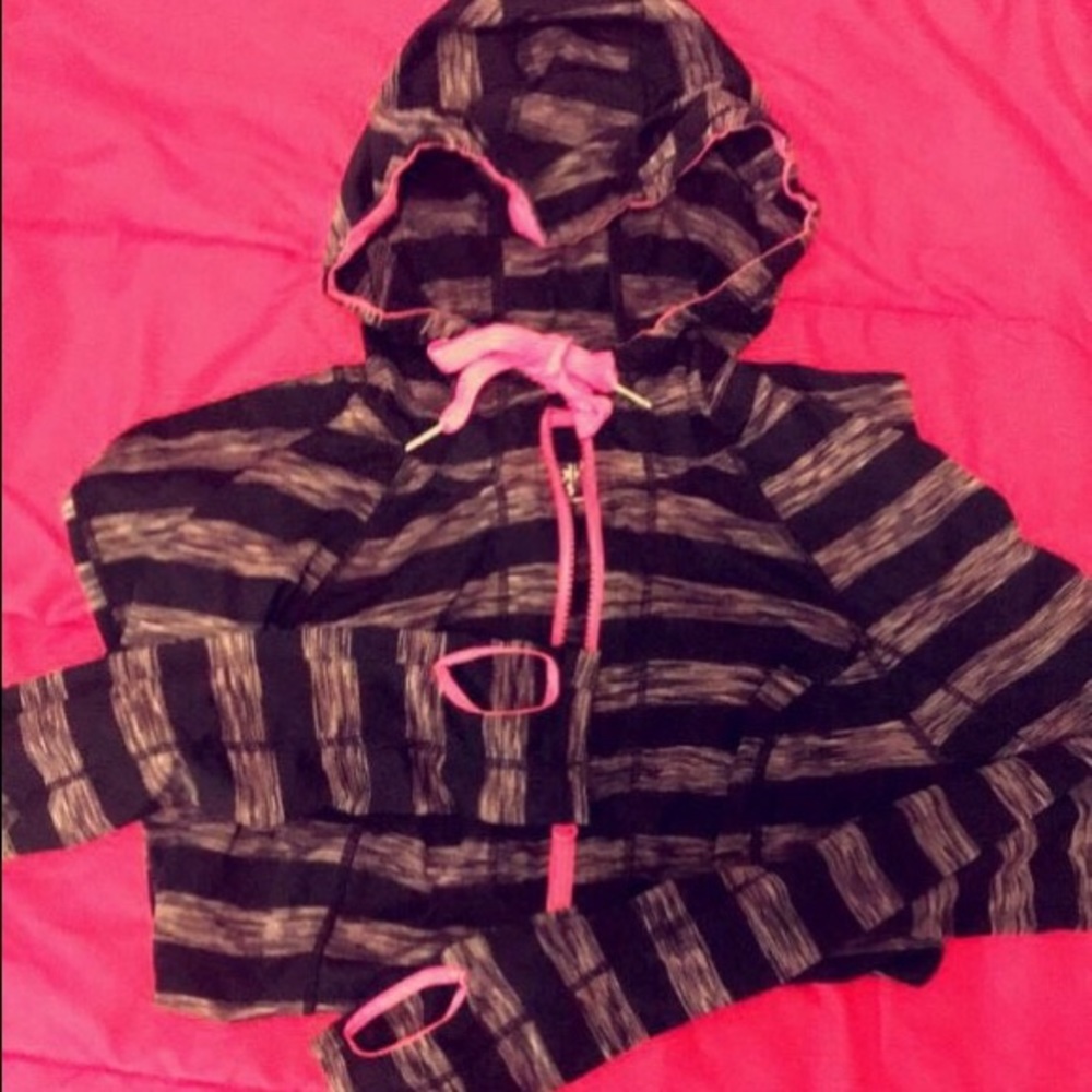 Pink and black full zip jacket